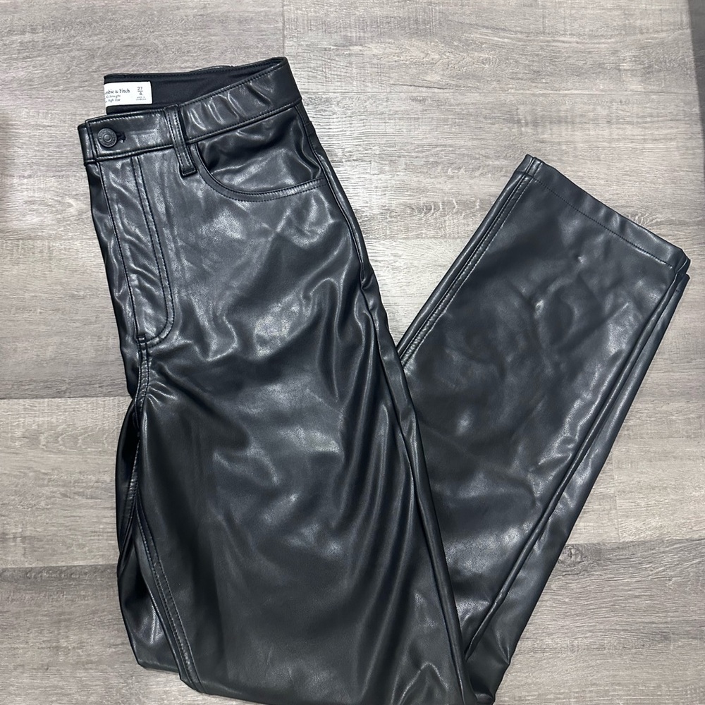 Black Faux Leather Pants
